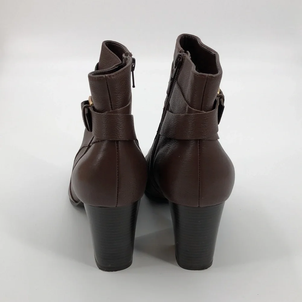 Cole Haan Signature Grand OS Booties Size 11B (H15-BR W02757 11B) Golden Buckle
